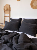 Black Linen Duvet Cover set