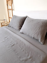 Dark Grey Linen Sheet set