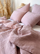 Dusty Pink Linen Duvet Cover set