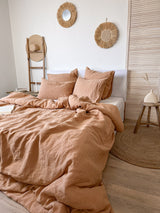 Tan Linen Duvet Cover set