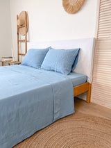 Light Blue Linen Sheet set