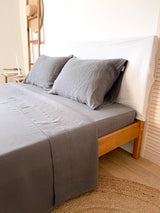 Dark Grey Linen Sheet set