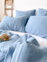 Light Blue Linen Duvet Cover set
