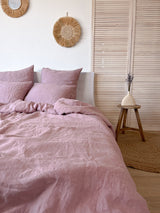 Dusty Pink Linen Duvet Cover set