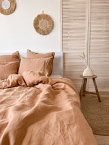Tan Linen Duvet Cover set