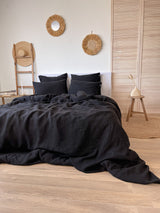 Black Linen Duvet Cover set