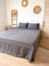 Dark Grey Linen Sheet set