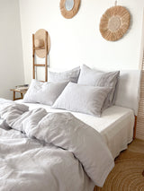 Light Grey Linen Duvet Cover set
