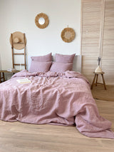 Dusty Pink Linen Duvet Cover set