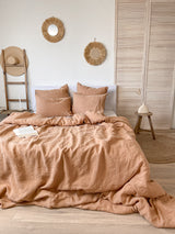 Tan Linen Duvet Cover set