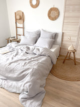 Light Gray Linen Duvet Cover set