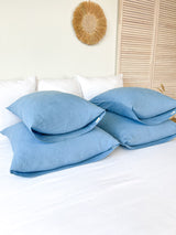Light Blue Linen Sheet Set