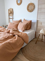 Tan Linen Duvet Cover set