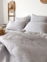 Light Grey Linen Duvet Cover set