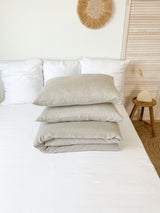Beige Linen Duvet Cover set