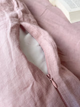 Dusty Pink Washed Linen Bedding Set
