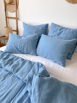 Light Blue Linen Pillowcase