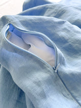 Light Blue Washed Linen Bedding Set