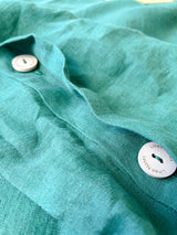 Dark Green Washed Linen Bedding Set