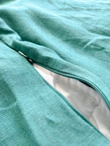 Dark Green Washed Linen Bedding Set