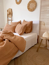 Washed Tan Linen Bedding Set