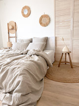 Beige Linen Duvet Cover set