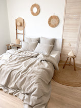 Beige Linen Duvet Cover set