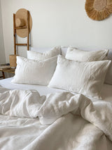 Off White Housewife Style Linen Pillowcase