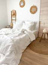 Off White Washed Linen Bedding Set