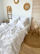 Washed White Linen Bedding Set
