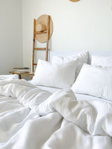 Washed White Linen Bedding Set