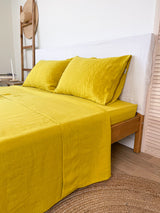 Yellow Linen Sheet set