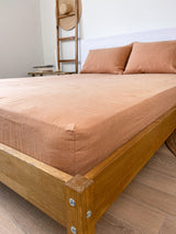 Tan Linen Fitted Sheet
