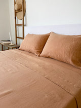Tan Linen Flat Sheet