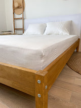 Off White Linen Fitted Sheet