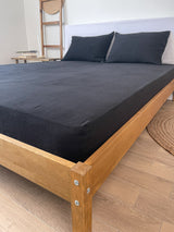 Black Linen Fitted Sheet