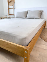Beige Linen Fitted Sheet