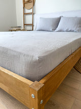 Light Gray Linen Fitted Sheet