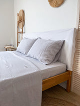 Light Grey Washed Linen Bedding Set