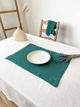 Dark Green Linen Placemat