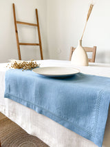Light Blue Hemstitch Linen Placemat