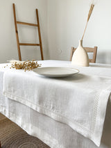 Off White Hemstitch Linen Placemat