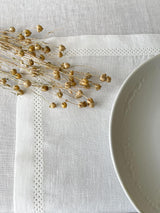 Off White Hemstitch Linen Placemat