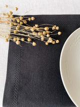 Black Hemstitch Linen Placemat