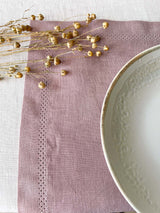 Dusty Pink Hemstitch Linen Placemat