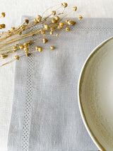 Light Grey Hemstitch Linen Placemat
