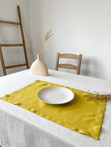 Yellow Hemstitch Linen Placemat
