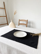 Black Hemstitch Linen Placemat