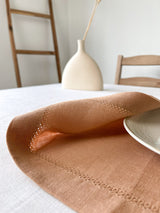 Tan Hemstitch Linen Placemat