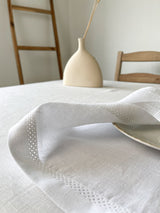 White Hemstitch Linen Placemat